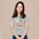 T-Shirt femme personnalisé - gris chiné