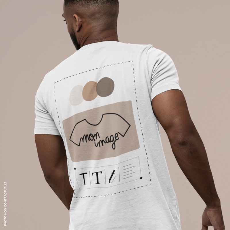 T-Shirt Homme personnalisé Coeur + Dos - blanc