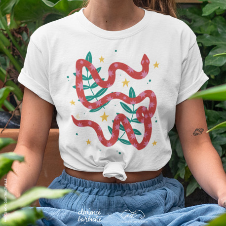 T-shirt LE SERPENT - Collection "La tête dans les étoiles" by Clémence Barbiche